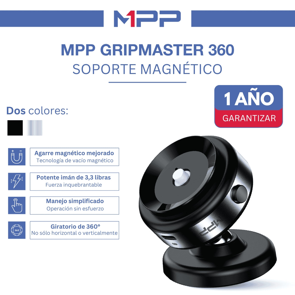 Soporte magnético MPP® GripMaster Pro 360 Nuevo 2024 MPP002