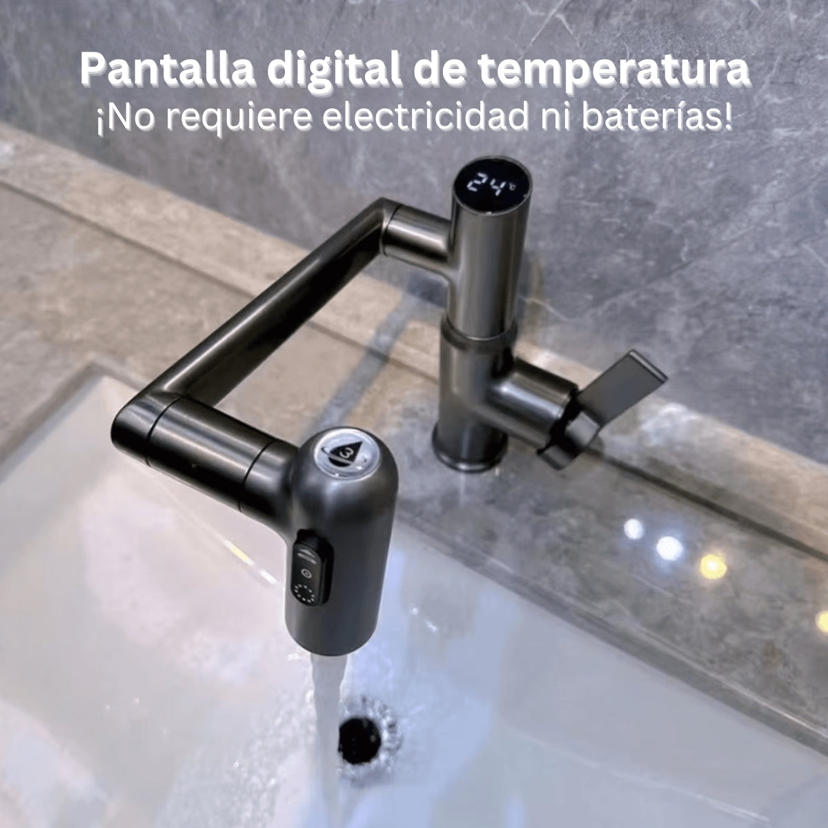 MENOPO Flexitap - Grifo innovador con indicador digital de temperatura FT2207